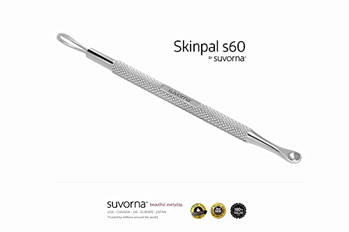 Suvorna Comedone Extractor 2in1, Milia Remover, Nose Blackhead Remover Tool, Whitehead Extractor, Pore Extractor, Black Head Remover for Face, Pore Cleaner, Pimple Popper Tool, Pimple Extractor