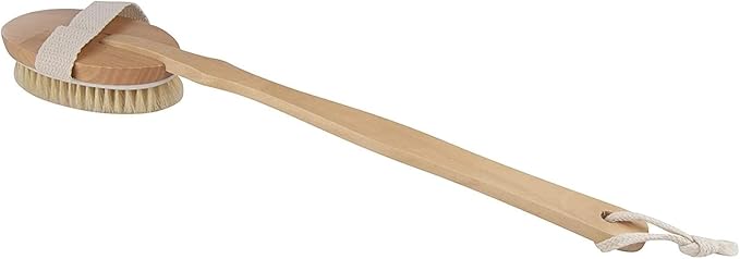 Juvale Dry Brushing Body Brush - Versatile Dry & Shower Brush - Long-Handle Back Scrubber - Bath Scrubber with Removable Handle - Pack of 2, 16.9 in