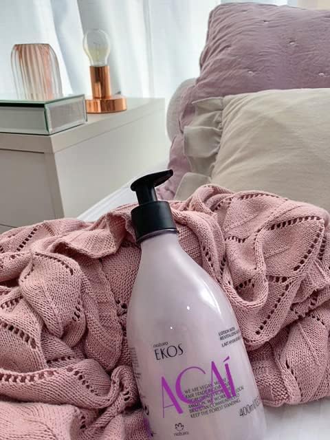 Natura - Ekos Açaí Revitalizing Body Lotion Refill - Vegan - 24 Hours of Soft Skin - Improves Elasticity - Acai Oil - Brazilian Beauty Secrets - Body Care - 13.5 fl oz (400ml)