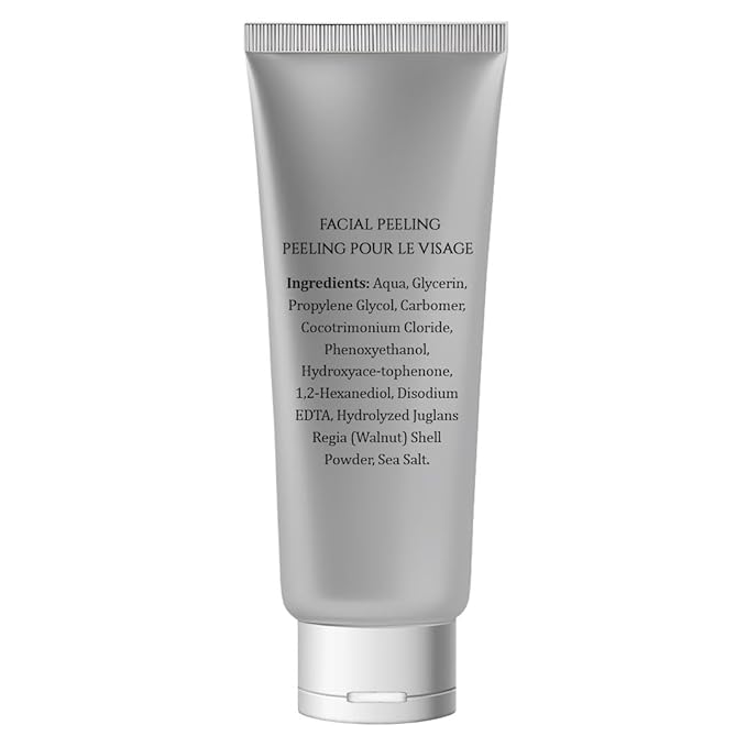 Vivo Per Lei Facial Peeling Gel - Contains Dead Sea Minerals and Nut Shell Powder - Gentle Face Exfoliator Scrub and Blackhead Remover - Peel Your Skin to a Fresher You - 4.05 Fl oz.