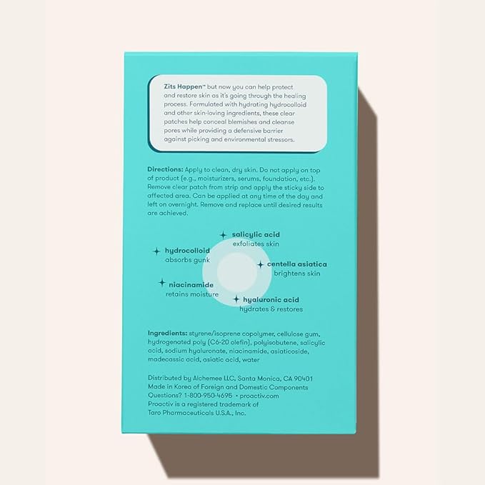 Proactiv Zits Happen® Hydrocolloid Acne Patches- Pimple Patches for Face and Back Acne with Pore Cleansing Salicylic Acid- 30 Count