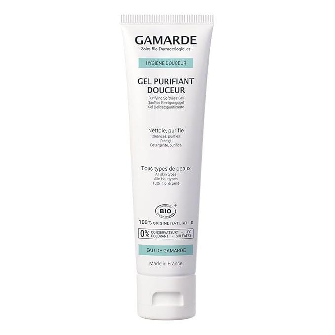 Gamarde Gentle Purifying Gel - Daily Facial Cleanser - Removes Impurities with Geranium and Lavandin Essential Oils - Face Wash for Women - 3.38 oz