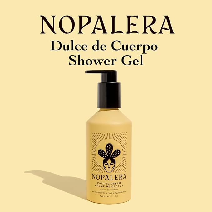 Nopalera Dulce de Cuerpo Shower Gel with Prickly Pear Oil and Blue Agave - Amber, Citrus, and Warm Vanilla Fragrance, Vegan, Moisturizing Body Wash for Skin, 8 oz.