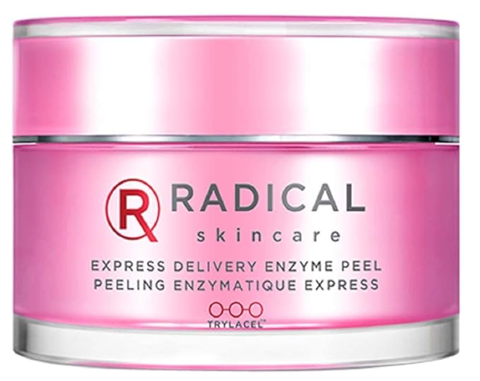 Radical Skincare Express Delivery Facial Enzyme Peel Mask Cleanser Exfoliator - Reveal Smooth, Supple, Polished Skin In Minutes | Paraben & Cruelty Free | Clinically Proven Results (1.7 oz, 2 Pack)