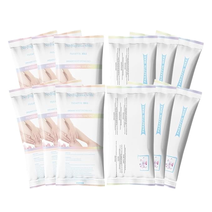 Paraffin Wax Refills, 12 Packs Unscented Paraffin Wax Beads Blocksfor Paraffin Bath Machine, Hand FeetDry Skin Care-Relieves MuscleFatigue, Hydrates and Nourishes