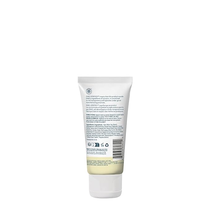 ATTITUDE Hand Cream for Sensitive Skin with Oat, EWG Verified, Dermatologically Tested, Vegan, Argan Oil, 2.5 Fl Oz