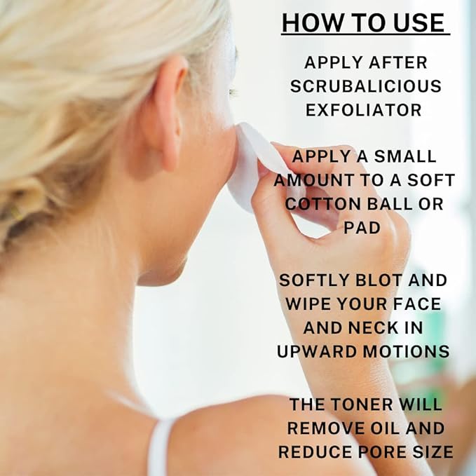 Skin Nation Hydrating Gentle Rosewater Toner with Aloe Vera and Chamomile, Alcohol-Free and Paraben-Free, for Dry, Sensitive, Oily and Combination Skin, 4 fl oz