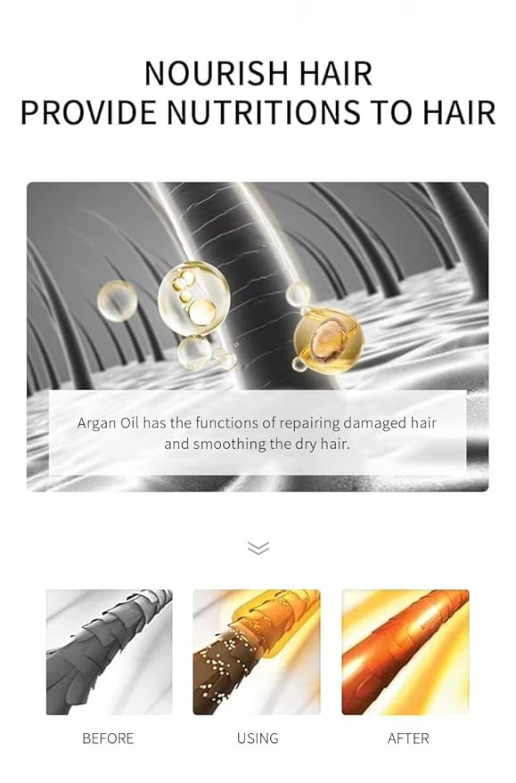 LAIKOU Moroccan Argan Hair Oil – Lightweight Leave-In Smoothing Oil for Dry, Frizzy & Damaged Hair, Anti-Frizz Shine, Split Ends Care, Heat Protection – 60ml / 2.1 fl oz