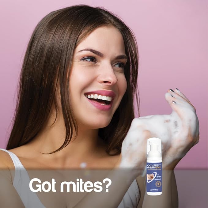 OCuSOFT Oust Demodex Foam Cleanser - Extra Strength - Foaming Cleanser for Eyelids & Eyelashes with Tea Tree Oil - Eyelid Cleanser to Remove Oil, Debris & Pollen - 1.68 fl oz