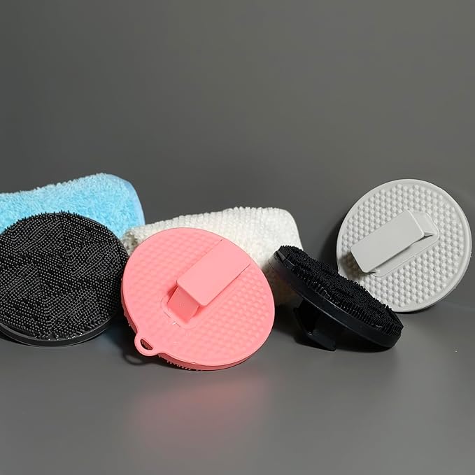 Silicone Body Scrubber-Silicone Shower Brush for Gentle Exfoliating & Lathering with Body Scrub & Wash, Durable & Hygienic, Deep Cleansing Exfoliator for All Skin Types - Shower Essential(1Pack.Grey)