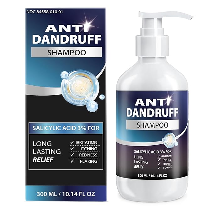 Anti Dandruff Shampoo for Men with 3% Salicylic Acid – Deep Clean & Soothing Scalp Refresh for Oily & Itchy Scalp, Sulfate Free with Tea Tree & Menthol, 10.14 fl oz