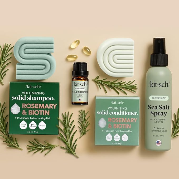 Kitsch Rosemary Oil for Hair Growth – Hair Oil with Biotin, Castor & Jojoba – Pre-Wash Scalp oil for Hair Care – Lavender Scent – 10mL | Ideal Gifts for Women