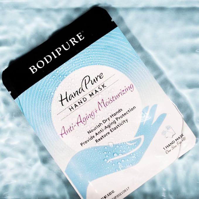 Bodipure HandPure Hand Repair & Anti-Aging Hand Mask – 20-Minute Moisturizing Gloves for Dry, Cracked Hands, Softens Cuticles, Paraben-Free, With Natural Botanical Ingredients (12 Packs)