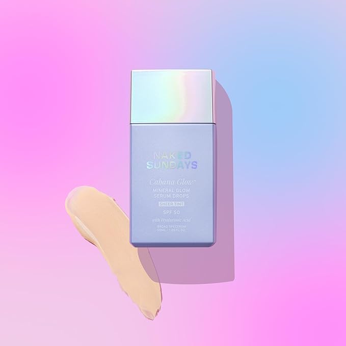 Naked Sundays CabanaGlow™ Sheer Tint SPF 50 – Lightweight Sunscreen Serum with Non-Nano Zinc, Hydrating Skincare Ingredients & Natural Radiant Glow