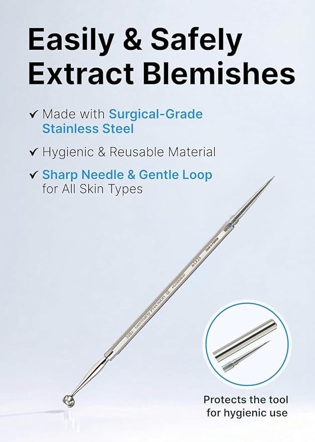 EasyDerm Multi-Step Pimple Patch Set – 4-Type Korean Pimple Patches + Free 2-in-1 Dual-Tip Extractor for Complete Skincare Stocking Stuffer Holiday Gift