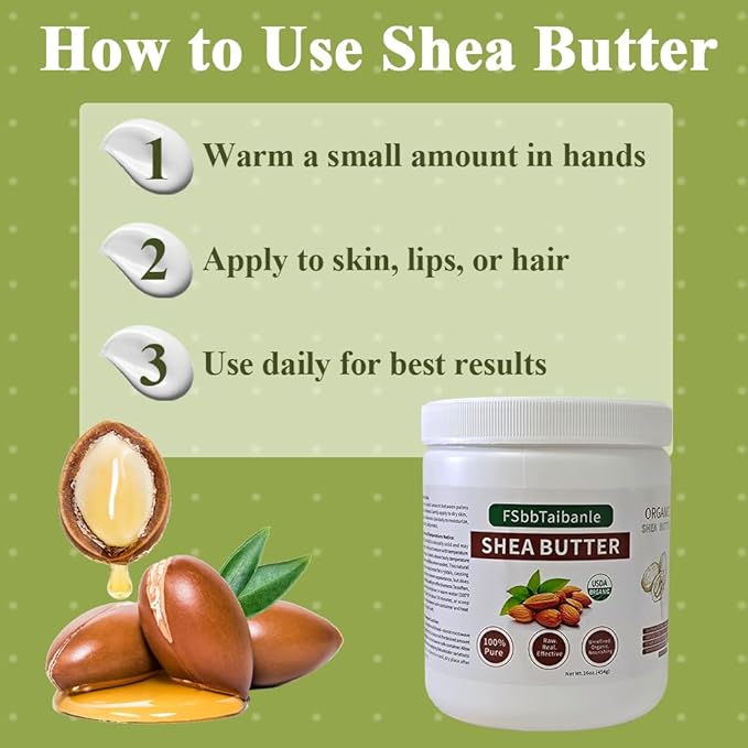 Raw Shea Butter 16 oz – Pure & Organic Moisturizer for Skin, Hair & DIY – Raw, Unrefined, Non-GMO, Ivory Color, Grade A Quality