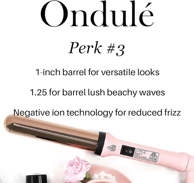 L'ANGE HAIR Ondulé 32 MM Ceramic Curling Wand | Professional Hot Tools Curling Iron 1.25 Inch | Salon Hair Styling Wands for Beach Waves | Best Hair Curler Wand for Frizz-Free, Lasting Curls