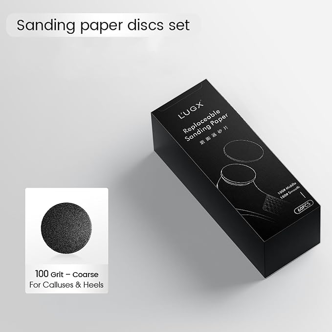L'UGX 60PCS 100 Grit Sanding Discs for Electric Foot Callus Remover – Replacement Sandpaper Pads for Pedicure Tools, Professional Foot Care Accessories