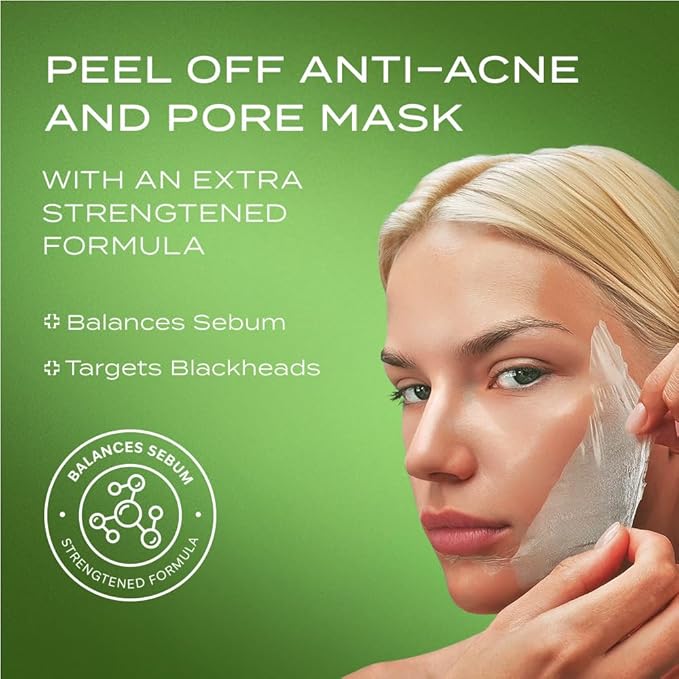 Derma Pure Clear Wrapping Mask – Peel-Off Anti-Acne & Pore Mask with AHA, BHA & Niacinamide, Sebum Balancing & Blackhead Care, Dermatologically Tested, 70 ml
