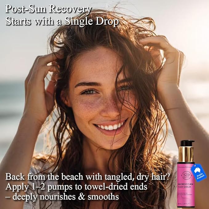 NP NATURES PHILOSOPHY Moroccan Argan Oil & Eyelash Growth Serum Set, Peptide-Infused Lash Serum Prostaglandin-Free, Deep Nourishment Anti-Frizz Shine Hair Product, Aussie Hair Care for All Hair Types