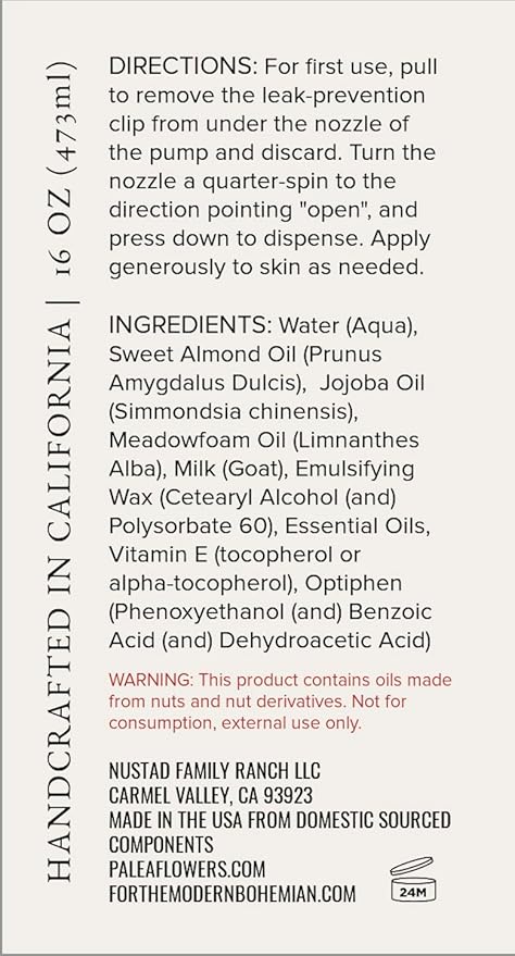 Goat Milk Body Lotion for Dry Sensitive Skin – Natural Moisturizer for Face, Hands & Body – Handmade, Fast-Absorbing, Lightweight, Non-Greasy – (16oz, Fragrance Free)