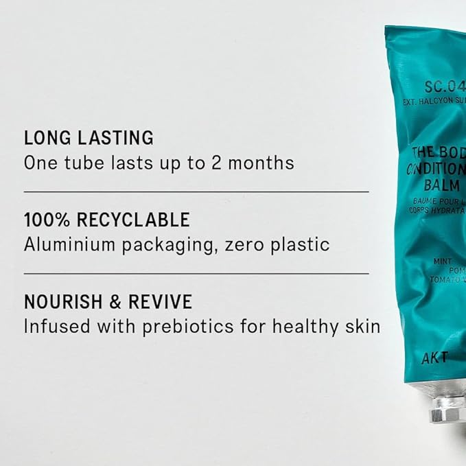 AKT The Body Conditioning Balm 3.4 Fl Oz, Firming Body Cream, Hydrating Balm with Olive Squalane & Lactic Acid, Vegan Moisturizer, Plastic Free, Sc.04 Halcyon Summers, All Genders