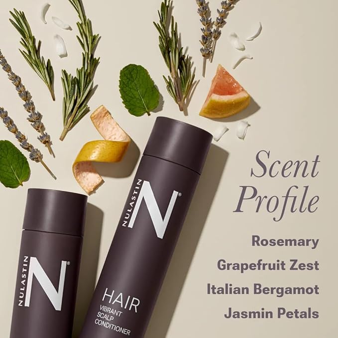 NULASTIN Shampoo + Conditioner Duo - Vibrant Scalp Shampoo (10 Fl Oz) & Vibrant Scalp Hair Conditioner (10 Fl Oz) for Fine Hair - Gift Set for Voluminous Hair - Color‑Safe, Vegan (2 Count)