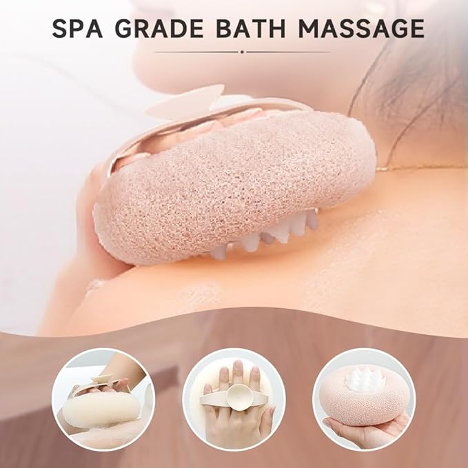 Super Soft Sunflower Suction Cup Bath Ball, 2025 New 2-in-1 Sunflower Bath Ball Exfoliating Bath Sponge Cleaning Brush, Sponge Mesh Pouf Shower Ball for Women, Men Shower (Apricot+Green)