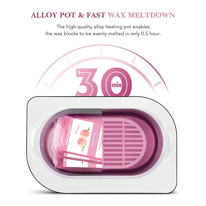 KARITE Paraffin Wax Refills, 10 Pack Peach Scented Paraffin Wax Beads Blocks for Paraffin Bath, Paraffin Wax Machine Refills for Hand Feet Dry Skin,Rrelieves muscle fatigue, Hydration and nourish