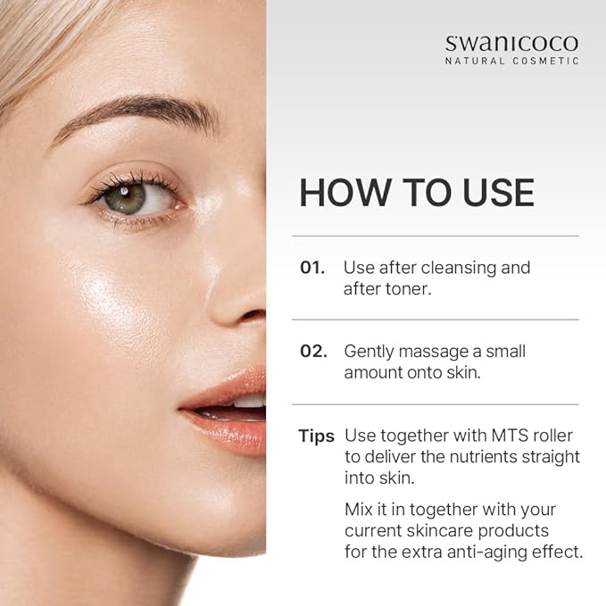 Swanicoco PDRN Hydrating Repair Ampoule Serum Powerful Anti Aging Face and Neck for Skin Turnover Skin Regeneration Wound Healing Korean Skincare, Christmas, Stocking Stuffer 30ml 1Fl Oz