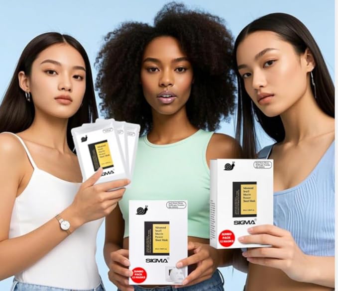 $1.79 Each - Snail Mucin Face Masks 12 Pack Korean Skincare - Deep Moisturizing Sheet Masks for Dry Sensitive Skin - Hydrating Face Mask No Parabens Sulfates - Cruelty Free Never Tested Animals