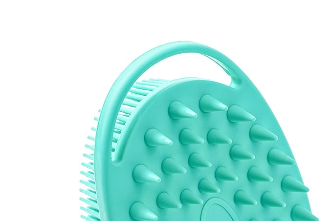 Premium Sensory Brush for Kids or Autism,Soft Silicone Body Scrubber,2 in 1 Sensory Room Occupational Therapy Brushes,Silicone Loofah,Pet Shower Brushes Bath Brush Shampoo Brush(hangable-Spikes-Teal)