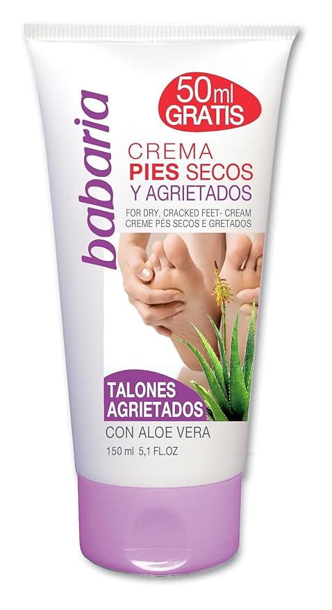 Babaria Dry Feet Cream - Absorbs Quickly to Instantly Soothe and Smooth - Deepest Hydrating Effect - Infused with Aloe Vera, Sweet Almond, and Shea Butter - Suitable for All Skin Types - 5.1 oz
