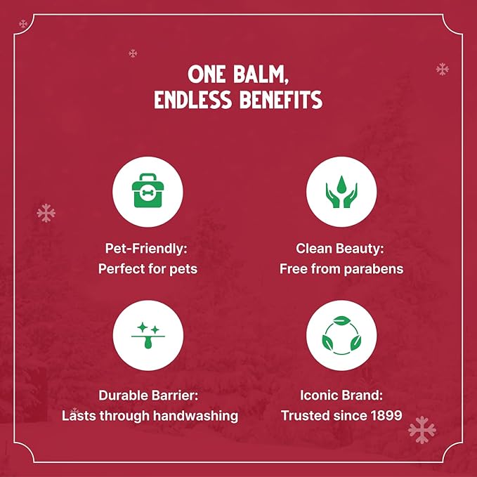 Bag Balm Mini Tin Holiday Gift Set – Bundle of 4 Limited Edition Tins (Red Star, Pink Star, Green Plaid, Red Plaid) – Multi-Use Moisturizing Balm for Dry Skin, Lips, Hands and Winter Hydration