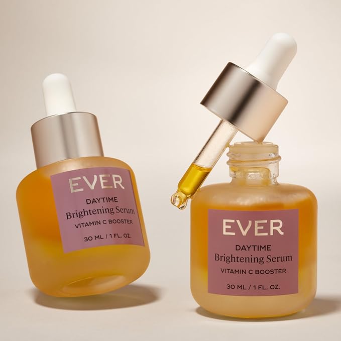 EVER Daytime Brightening Serum – 10% Vitamin C + Hyaluronic Acid Illuminating Booster, Targets Dark Spots & Uneven Tone, Vegan & Clean (1 oz / 30 mL)