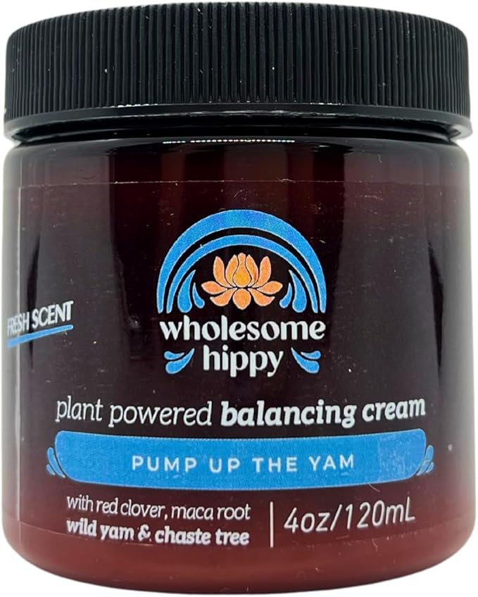 WHOLESOME HIPPY Wild Yam Cream for Hormone Balance Support Body Cream with Maca, Chaste Tree, Milk Thistle & Shea – Moisturizing Botanical Balm for Women & Men – 4oz - Fresh Scent