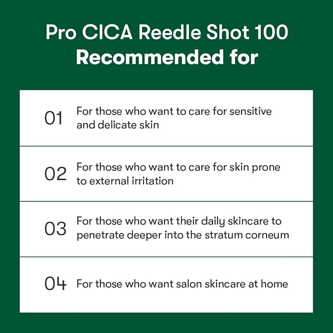 VT COSMETICS Pro Cica Reedle Shot 100 Serum with Centella Asiatica Extract, Cica Exosome & Spicule Microneedling Formula, Korean Skin Booster, 1.69 fl oz(50ml)