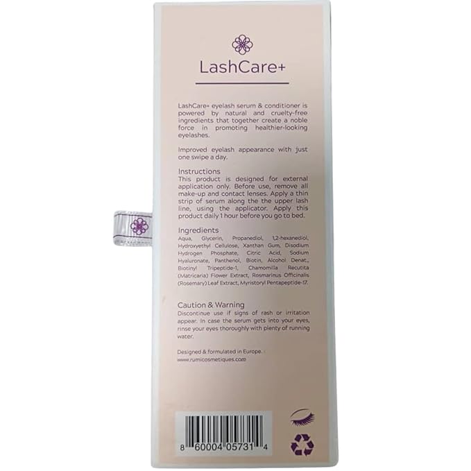 LashCare+ Eyelash Enhancing Serum For Mature Women - Longer, Thicker Lashes in 12 Weeks - For Sensitive Eyes, Natural Growth - Enhancement, Conditioner for Longer-Looking Lashes - 1 Month Supply