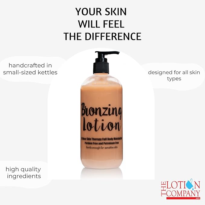 Hydrating Bronzing Lotion for a Radiant Sun-Kissed Glow – Enhances Color, Non-Greasy, Made in USA, Suitable for All Skin Types; 24 Hour Skin Therapy Body Lotion