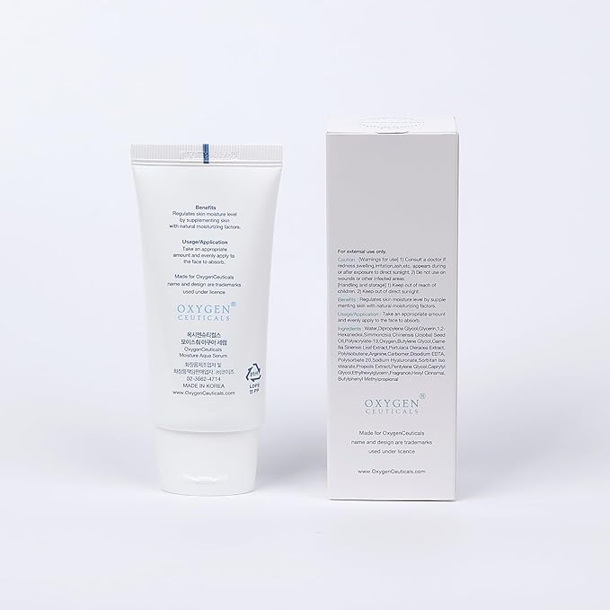 OxygenCeuticals Moisture Aqua Serum – Deep Hydrating & Moisturizing Serum with Hyaluronic Acid & Jojoba Oil, Non-Irritating Formula suitable for Dry, Oily & Acne-Prone Skin. 1.69 fl.oz (50ml)