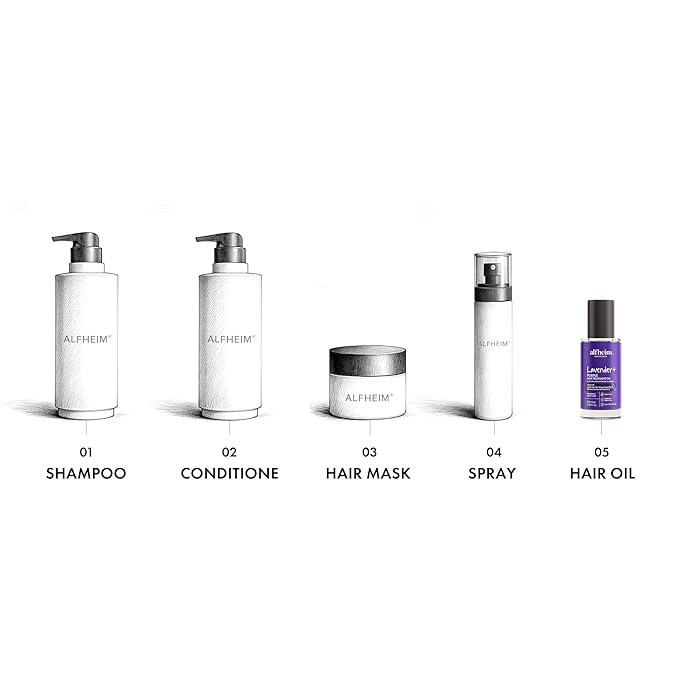 ALFHEIM Lavender+ Purple Hair Oil for Blonde, Silver & Color-Treated Hair – Anti-Brass & Frizz Control Serum – Restores Shine, Smoothness & Cool Radiance – with Grape Seed Oil – 3.38 oz / 100 ml