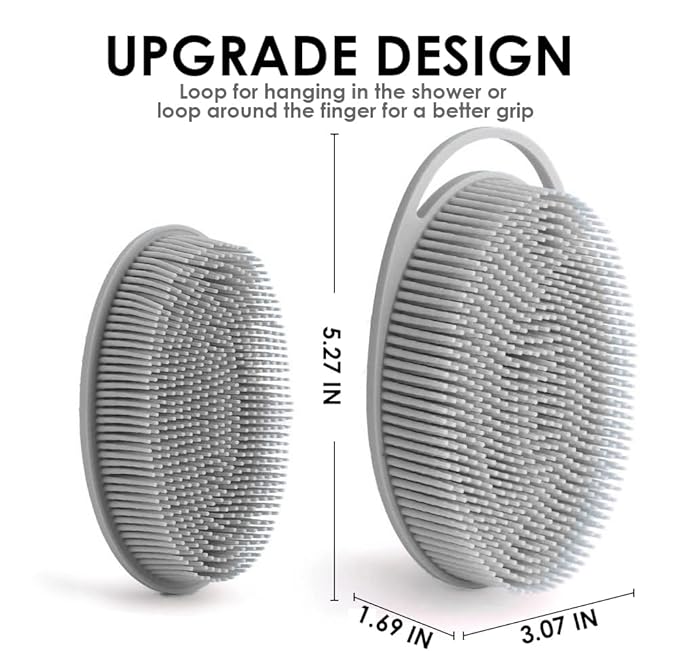 Silicone Face & Body Brush Applicator & Scrubber - 2-in-1 Facial Mask Spatula for Cream/Lotion/Clay & Exfoliating Body Brush, Hygienic Shower Sponge Glove for Wet/Dry Brushing, Replaces Tradit