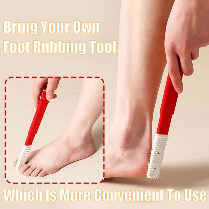 Long Handle Double Sided Shower Body Brush,Back Scrubber Bath Mesh Sponge with Curved Long Handle for Skin Exfoliating Bath,with Shower Foot Scrubber Brush,1 Piece.