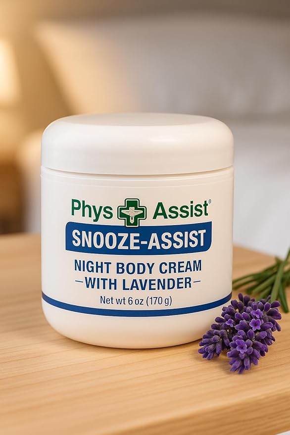 Snooze-Assist Body Cream – Enriched with Lavender Oil – Calming & Nourishing Night Cream – Non-Greasy, Clean Fresh Scent, Easily Absorbed – 6 oz.