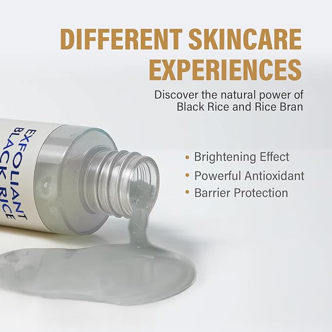 Black Rice Peeling Ampoule, Rice Exfoliating for Smooth, Healthy-Looking Skin | Dead Skin Cell Remover, Gentle Skin Polisher for Face & Body