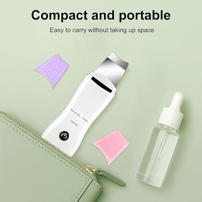 Face Blackhead Remover Tools Kit, Deep Pore Cleaner Face Scrubber with USB Recharge, 304 Stainless Steel Blade, Silicone Brushes & Blackhead Needles Set with PP Storage Box