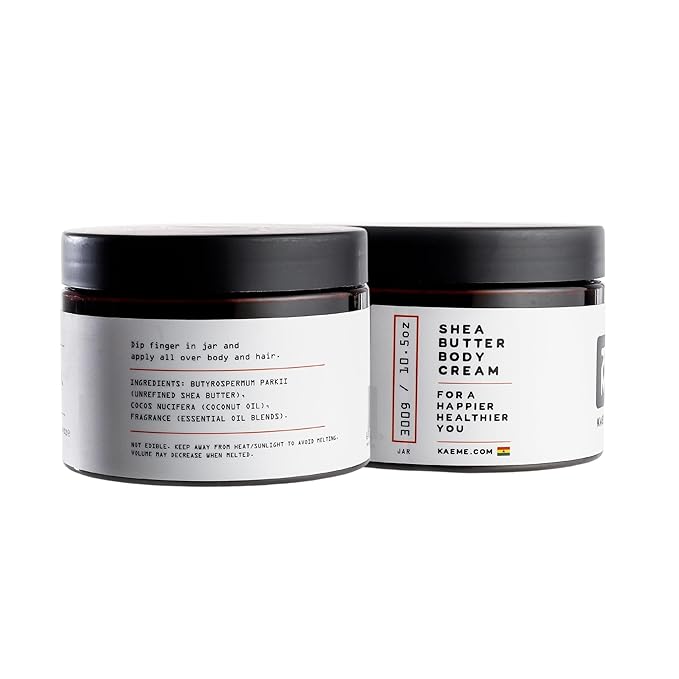 Kaeme Eternal Whipped UNrefined Shea Body Butter Moisturizer For Body, Hand, Hair, Face,For Women & Men, Restore, Nourish, Soften Dry Skin, Handmade from Raw Organic Shea,Coconut Oil(10.5oz/300g jar)