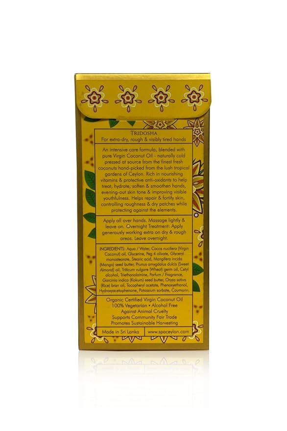 SPA CEYLON Virgin Coconut Overnight Care Intensive Hand Treatment | Travel Size Hand Lotion | Natural Products | Hand Repair | Controlling Roughness and Dry Patches | For All Skin Types