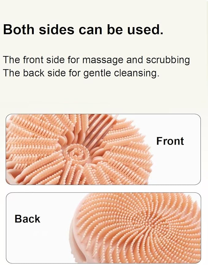 14.5inch Silicone Back Scrubber for Shower 2pcs(Blue),Exfoliating Shower Brush,Double Sided for Exfoliating and Massage,Long Handle Back Scrubber for Men and Women. Includes 2 Hooks (Double Sided)