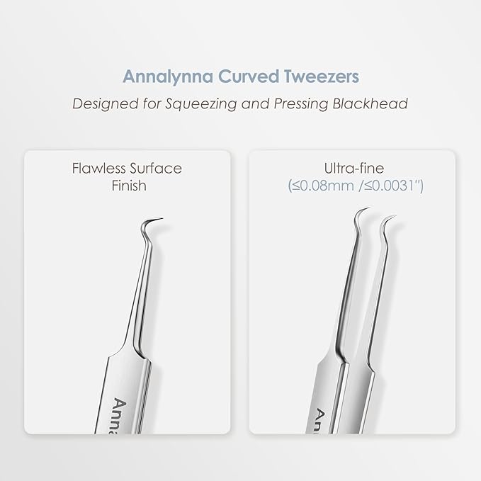 Luma 1 Visual Blackhead Remover Tweezers with Camera - Pimple Popper Tool with Camera 20x Magnification, 1080P, 8 LED Lights, with Blackhead Remover Pimple Popper Tool Kit (6 Piece Kit),Black